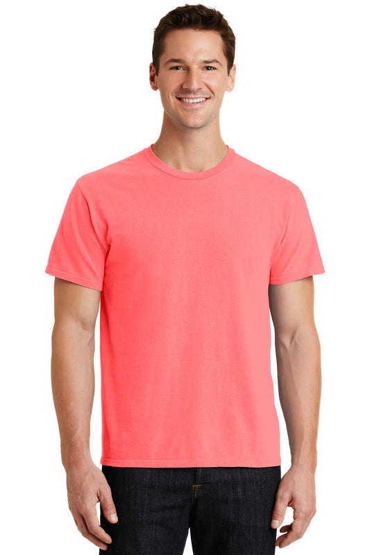 Port & Company Beach Wash Garment-Dyed Tee. PC099 Neon Coral