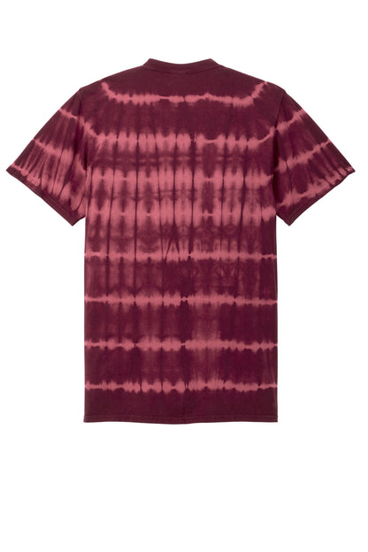 Port & Company Allover Stripe Tie-Dye Tee PC142 Merlot/ Burgundy