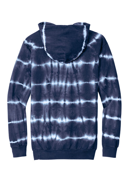 Port & Company Allover Stripe Tie-Dye Fleece PC143 True Navy/ White