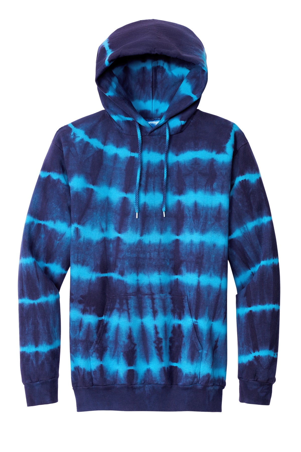Port & Company Allover Stripe Tie-Dye Fleece PC143 Turquoise/ Team Navy