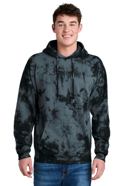Port & Company Crystal Tie-Dye Pullover Hoodie PC144 Black