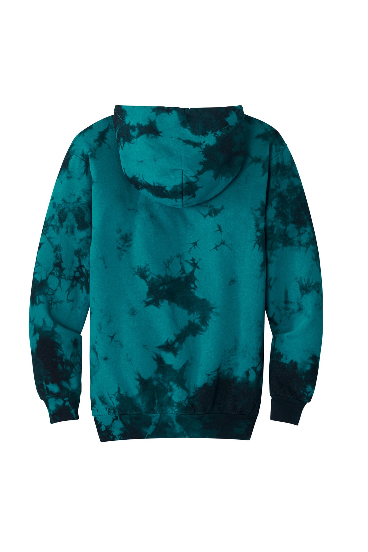 Port & Company Crystal Tie-Dye Pullover Hoodie PC144 Black/ Teal