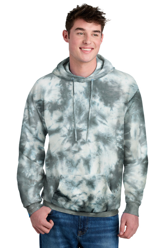 Port & Company Crystal Tie-Dye Pullover Hoodie PC144 Grey
