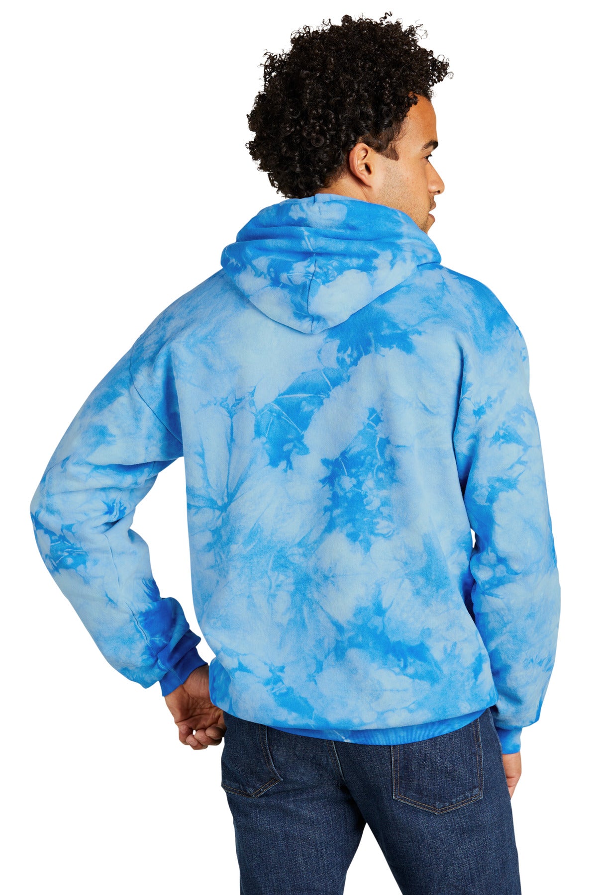 Port & Company Crystal Tie-Dye Pullover Hoodie PC144 Sky Blue