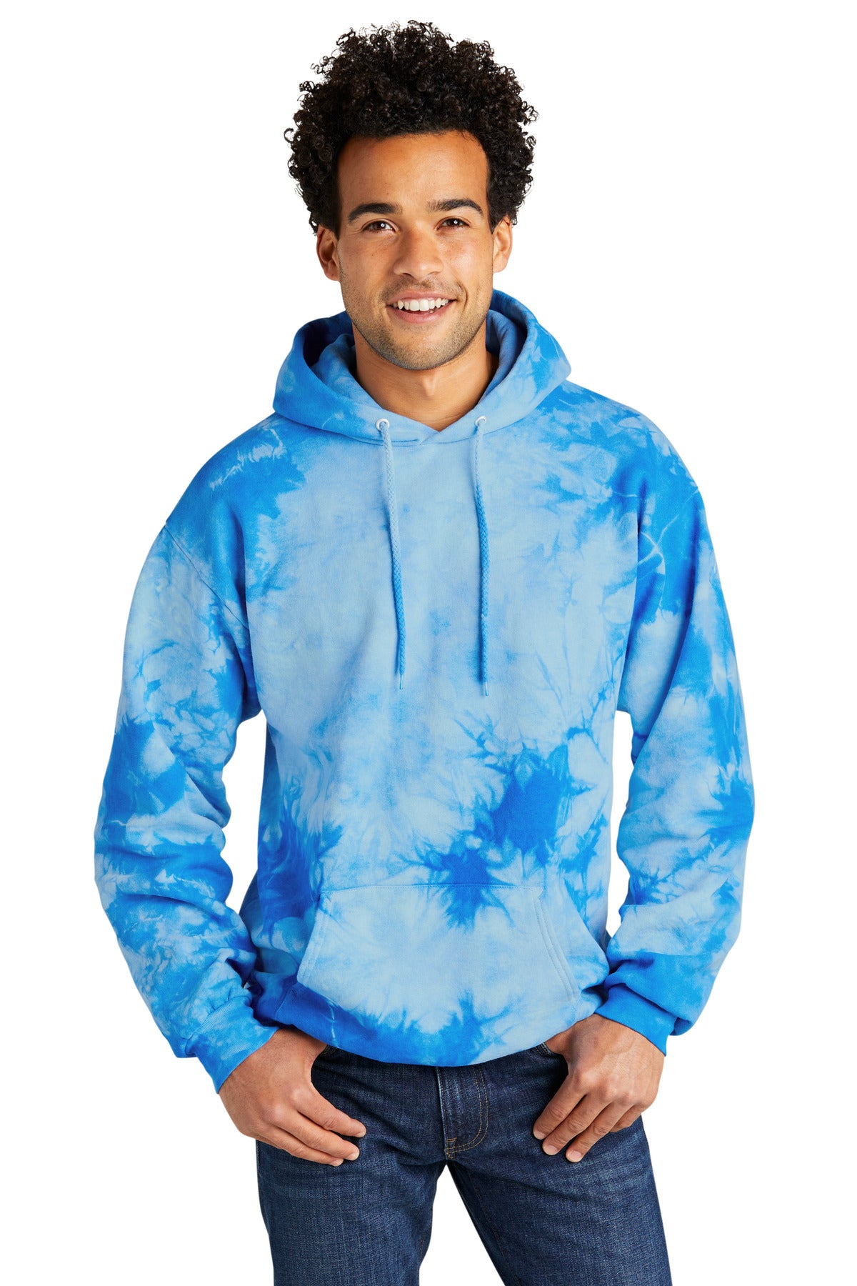 Port & Company Crystal Tie-Dye Pullover Hoodie PC144 Sky Blue