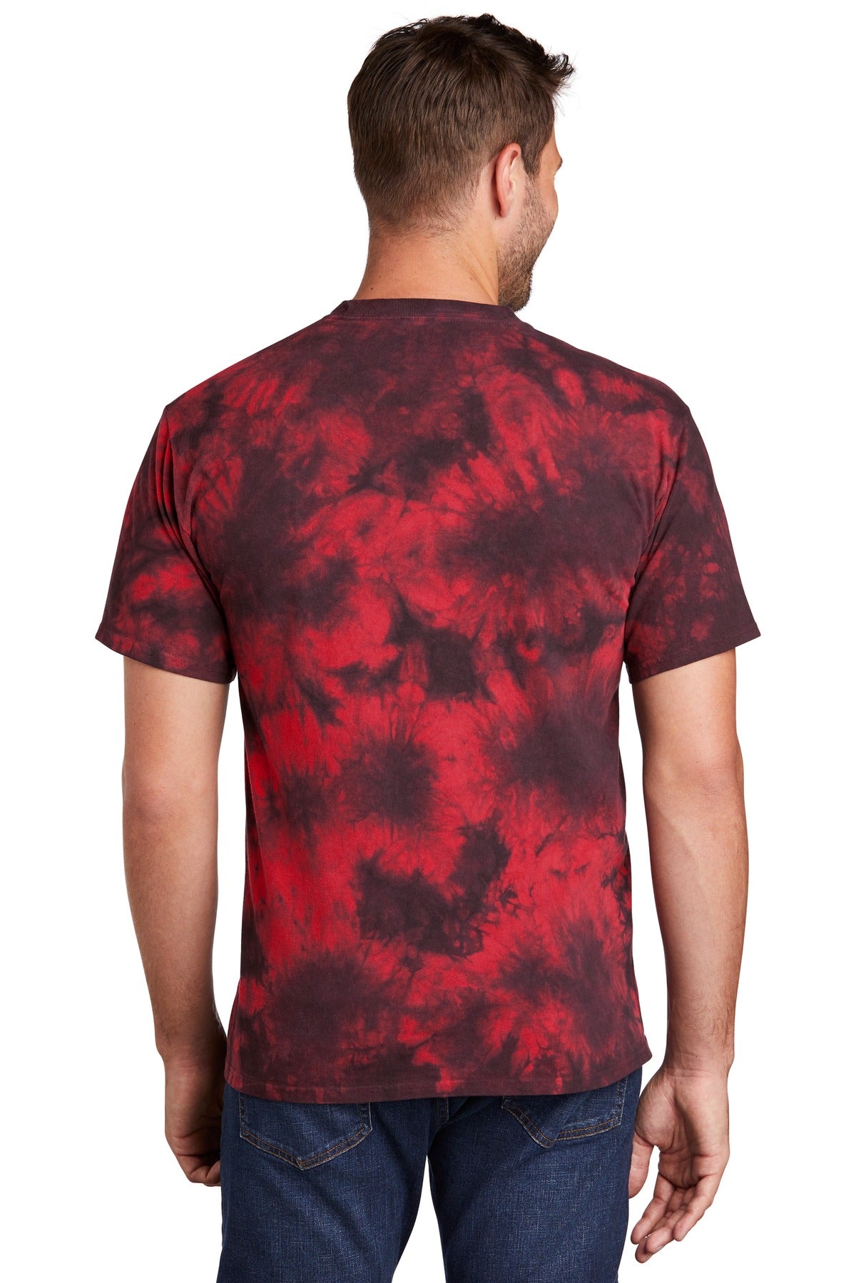 Port & Company  Crystal Tie-Dye Tee PC145 Black/ Red