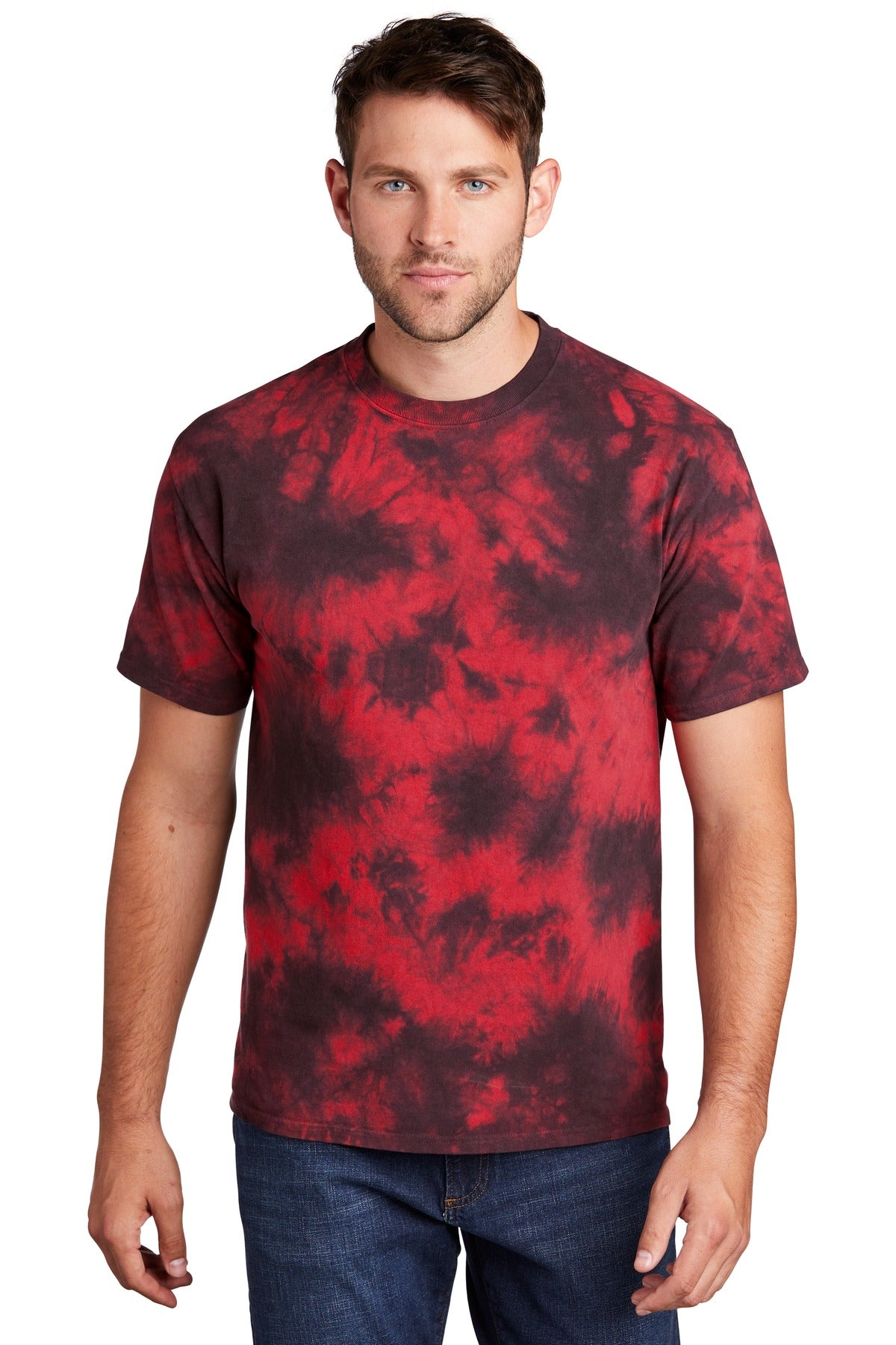 Port & Company  Crystal Tie-Dye Tee PC145 Black/ Red