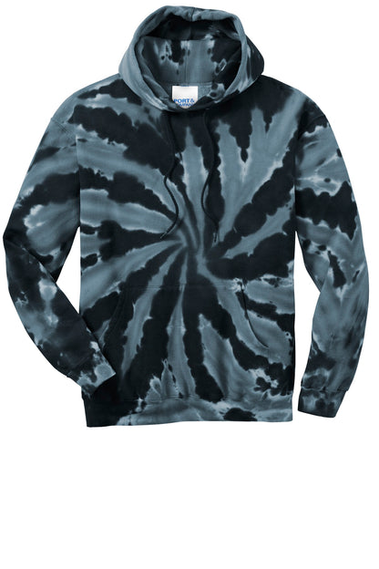 Port & Company Tie-Dye Pullover Hooded Sweatshirt. PC146 Black