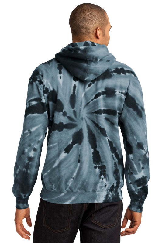 Port & Company Tie-Dye Pullover Hooded Sweatshirt. PC146 Black