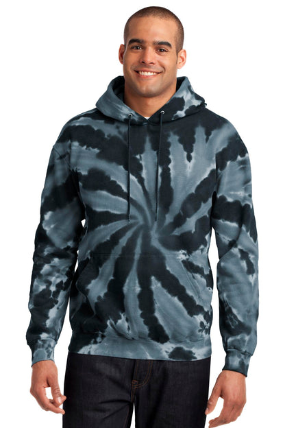Port & Company Tie-Dye Pullover Hooded Sweatshirt. PC146 Black