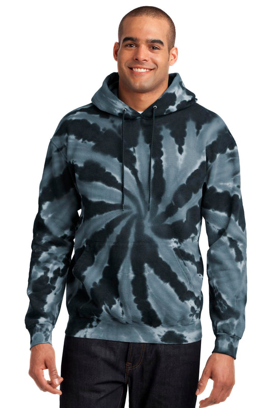 Port & Company Tie-Dye Pullover Hooded Sweatshirt. PC146 Black