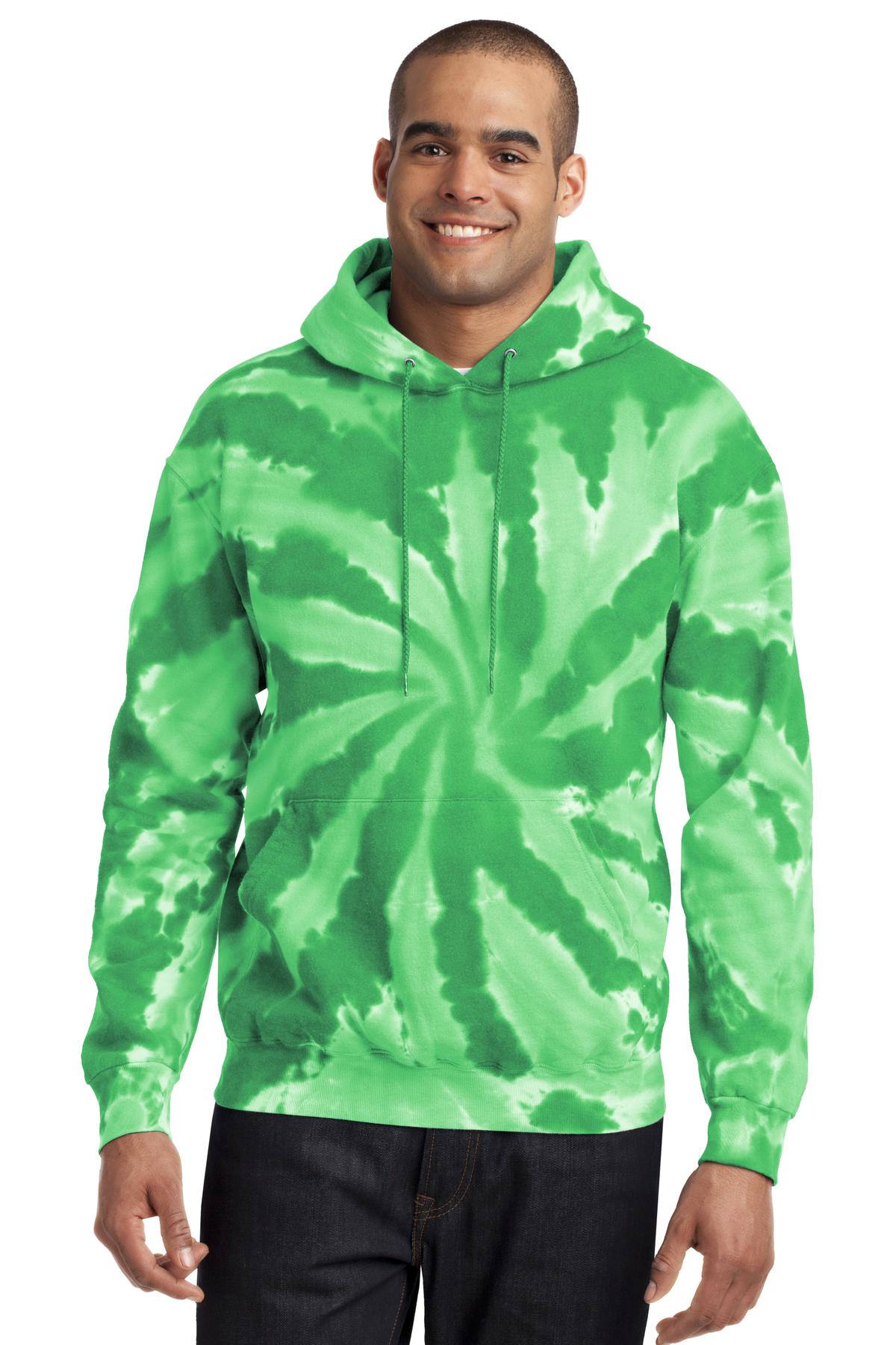 Port & Company Tie-Dye Pullover Hooded Sweatshirt. PC146 Kelly
