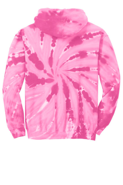 Port & Company Tie-Dye Pullover Hooded Sweatshirt. PC146 Pink