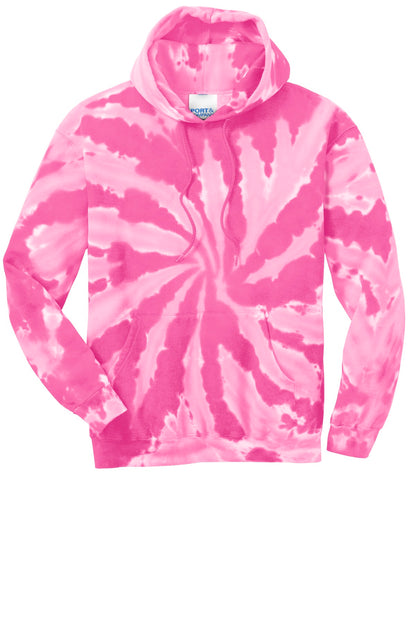 Port & Company Tie-Dye Pullover Hooded Sweatshirt. PC146 Pink