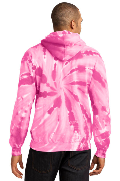 Port & Company Tie-Dye Pullover Hooded Sweatshirt. PC146 Pink