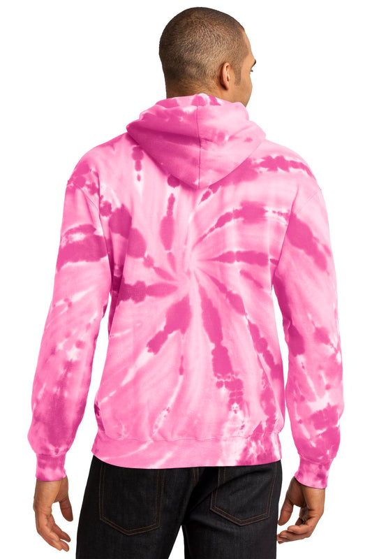 Port & Company Tie-Dye Pullover Hooded Sweatshirt. PC146 Pink