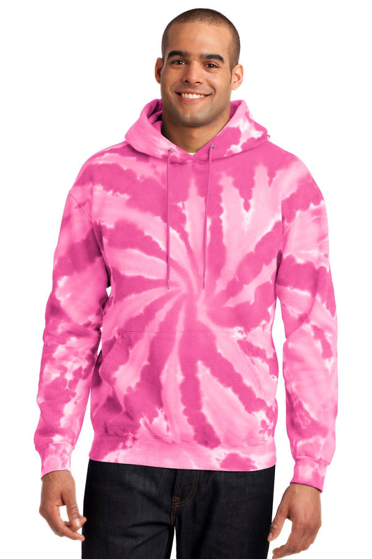 Port & Company Tie-Dye Pullover Hooded Sweatshirt. PC146 Pink