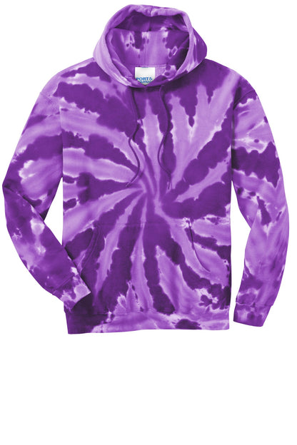 Port & Company Tie-Dye Pullover Hooded Sweatshirt. PC146 Purple