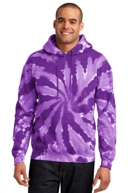 Port & Company Tie-Dye Pullover Hooded Sweatshirt. PC146 Purple