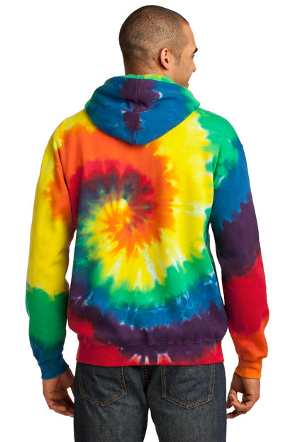Port & Company Tie-Dye Pullover Hooded Sweatshirt. PC146 Rainbow