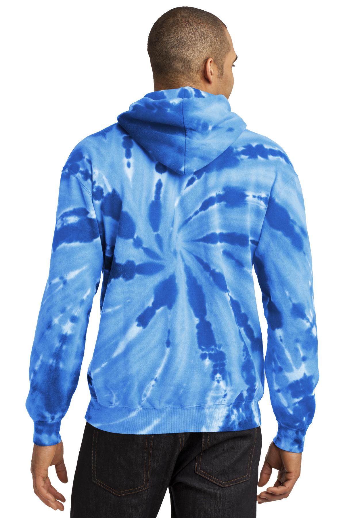 Port & Company Tie-Dye Pullover Hooded Sweatshirt. PC146 Royal