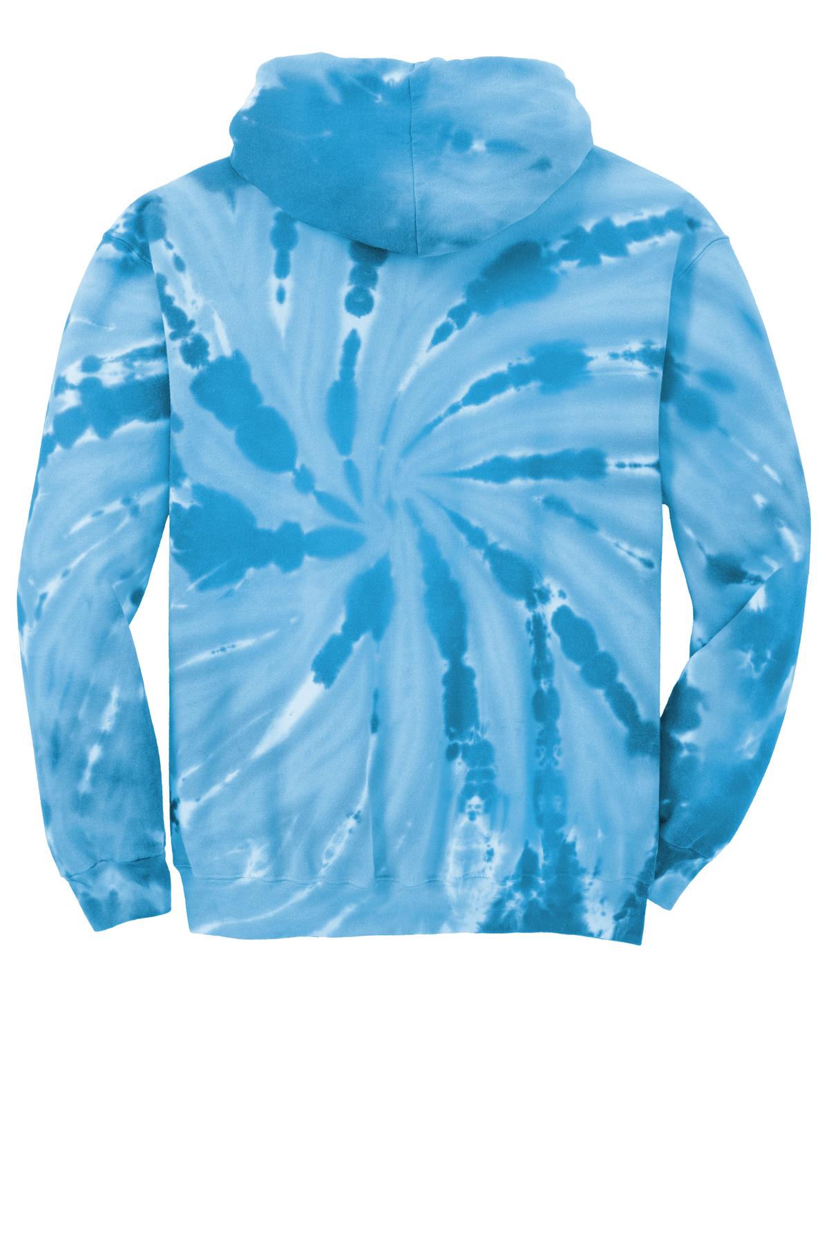 Port & Company Tie-Dye Pullover Hooded Sweatshirt. PC146 Turquoise