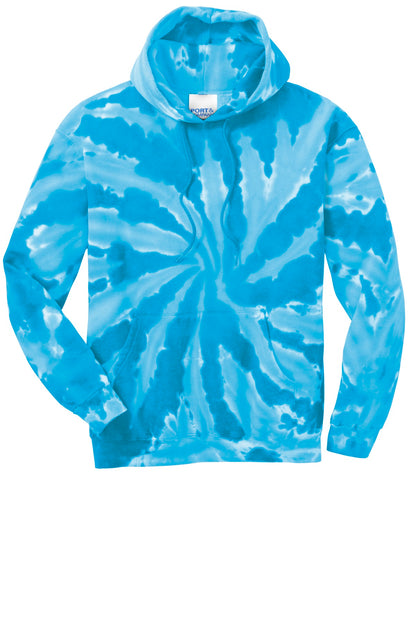 Port & Company Tie-Dye Pullover Hooded Sweatshirt. PC146 Turquoise