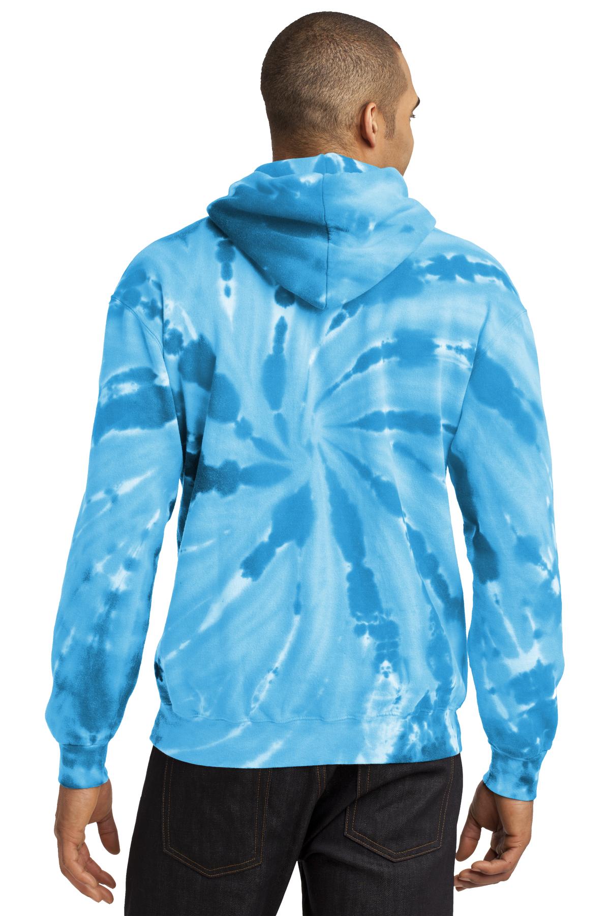 Port & Company Tie-Dye Pullover Hooded Sweatshirt. PC146 Turquoise