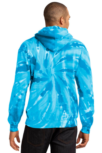 Port & Company Tie-Dye Pullover Hooded Sweatshirt. PC146 Turquoise