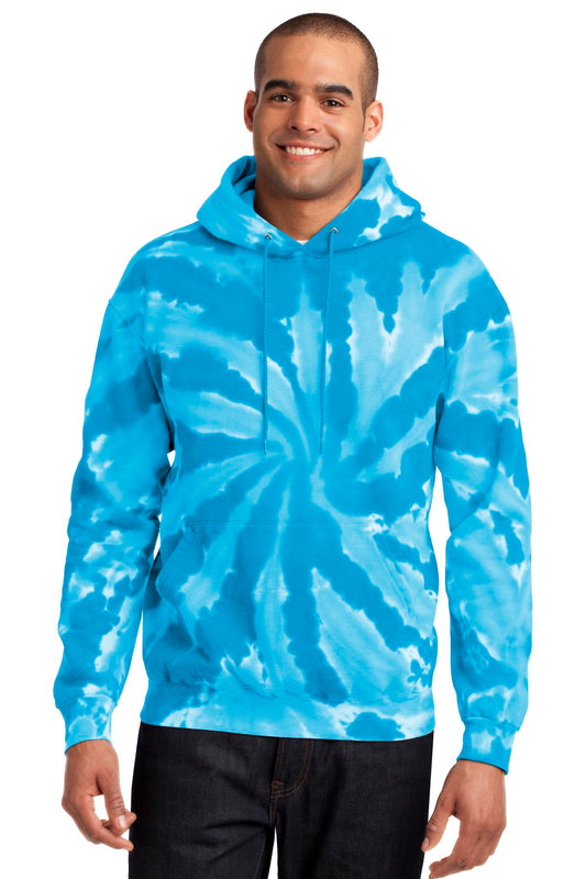Port & Company Tie-Dye Pullover Hooded Sweatshirt. PC146 Turquoise