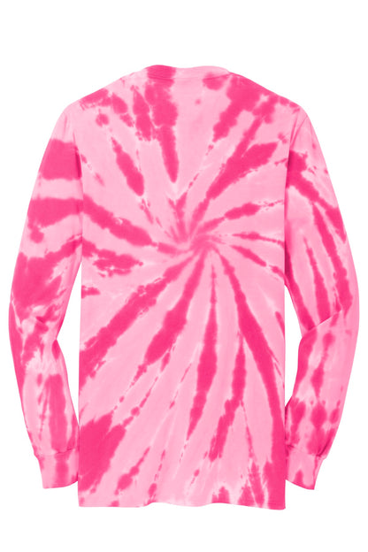 Port & Company Tie-Dye Long Sleeve Tee.  PC147LS Pink