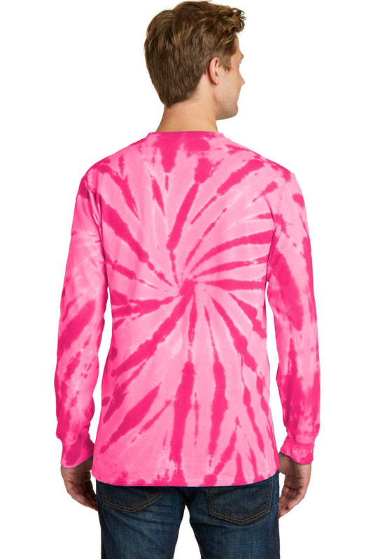 Port & Company Tie-Dye Long Sleeve Tee.  PC147LS Pink