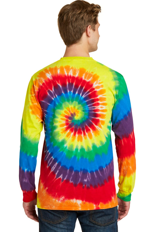 Port & Company Tie-Dye Long Sleeve Tee.  PC147LS Rainbow