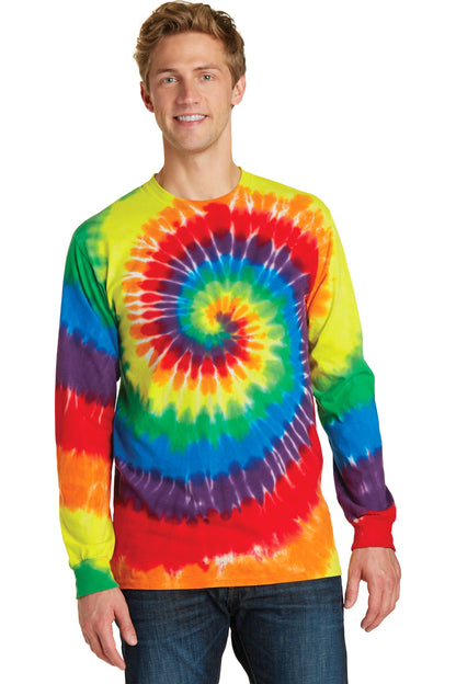 Port & Company Tie-Dye Long Sleeve Tee.  PC147LS Rainbow