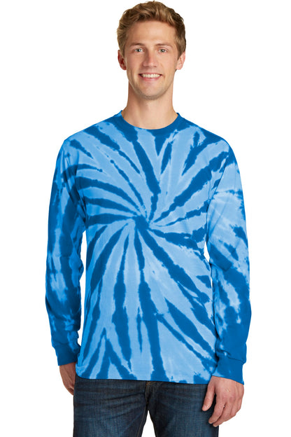 Port & Company Tie-Dye Long Sleeve Tee.  PC147LS Royal