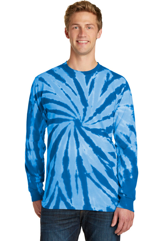 Port & Company Tie-Dye Long Sleeve Tee.  PC147LS Royal