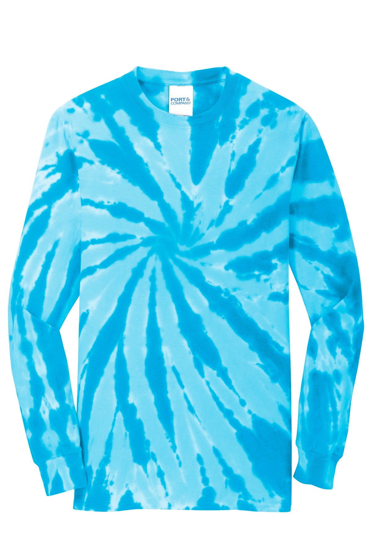 Port & Company Tie-Dye Long Sleeve Tee.  PC147LS Turquoise