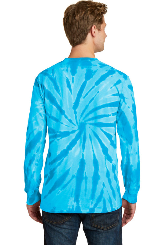 Port & Company Tie-Dye Long Sleeve Tee.  PC147LS Turquoise