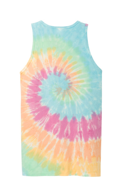 Port & Company Tie-Dye Tank Top.  PC147TT Pastel Rainbow