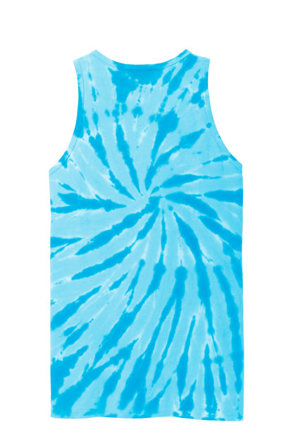 Port & Company Tie-Dye Tank Top.  PC147TT Turquoise