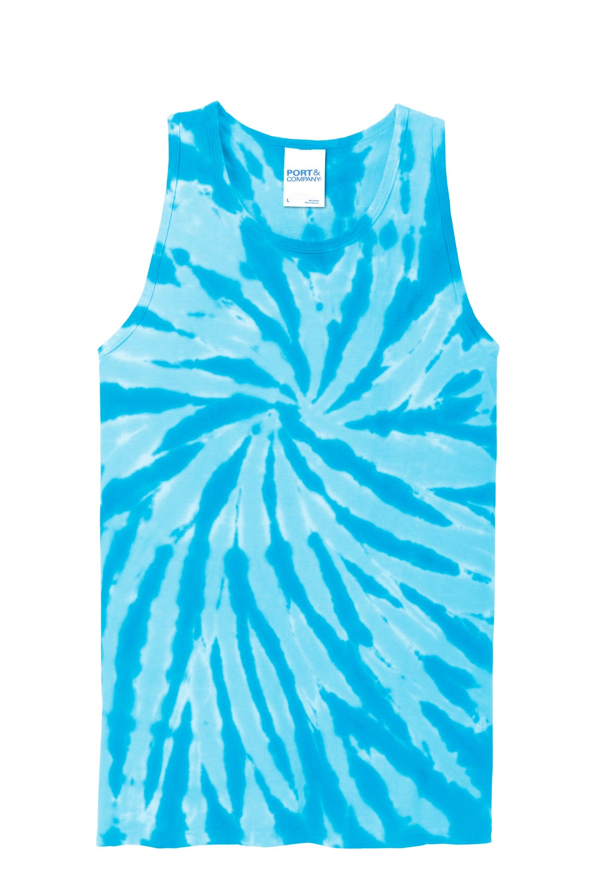 Port & Company Tie-Dye Tank Top.  PC147TT Turquoise