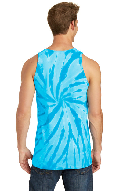 Port & Company Tie-Dye Tank Top.  PC147TT Turquoise