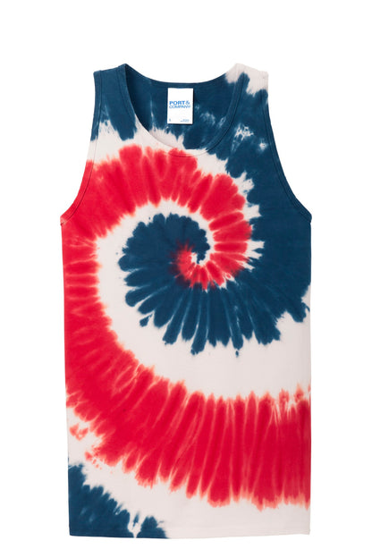 Port & Company Tie-Dye Tank Top.  PC147TT USA Rainbow