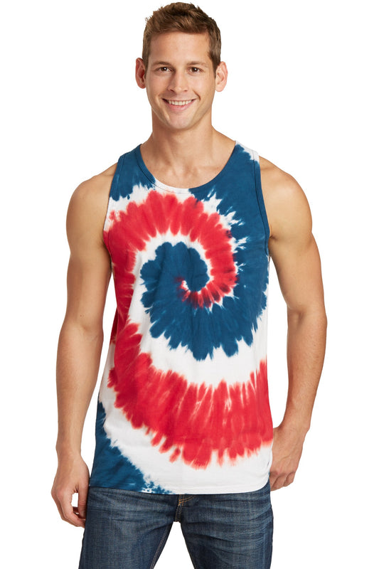 Port & Company Tie-Dye Tank Top.  PC147TT USA Rainbow