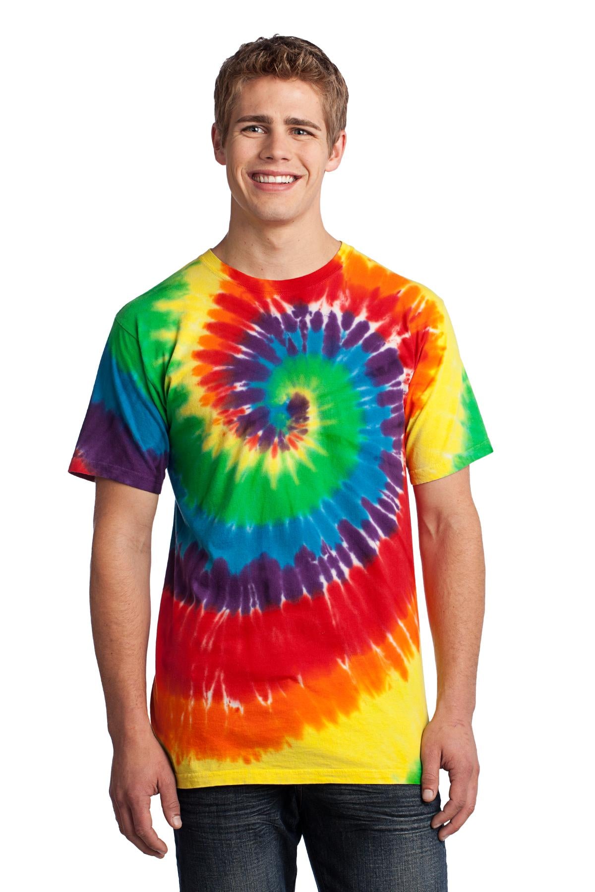 Port & Company Tie-Dye Tee. PC147 Rainbow