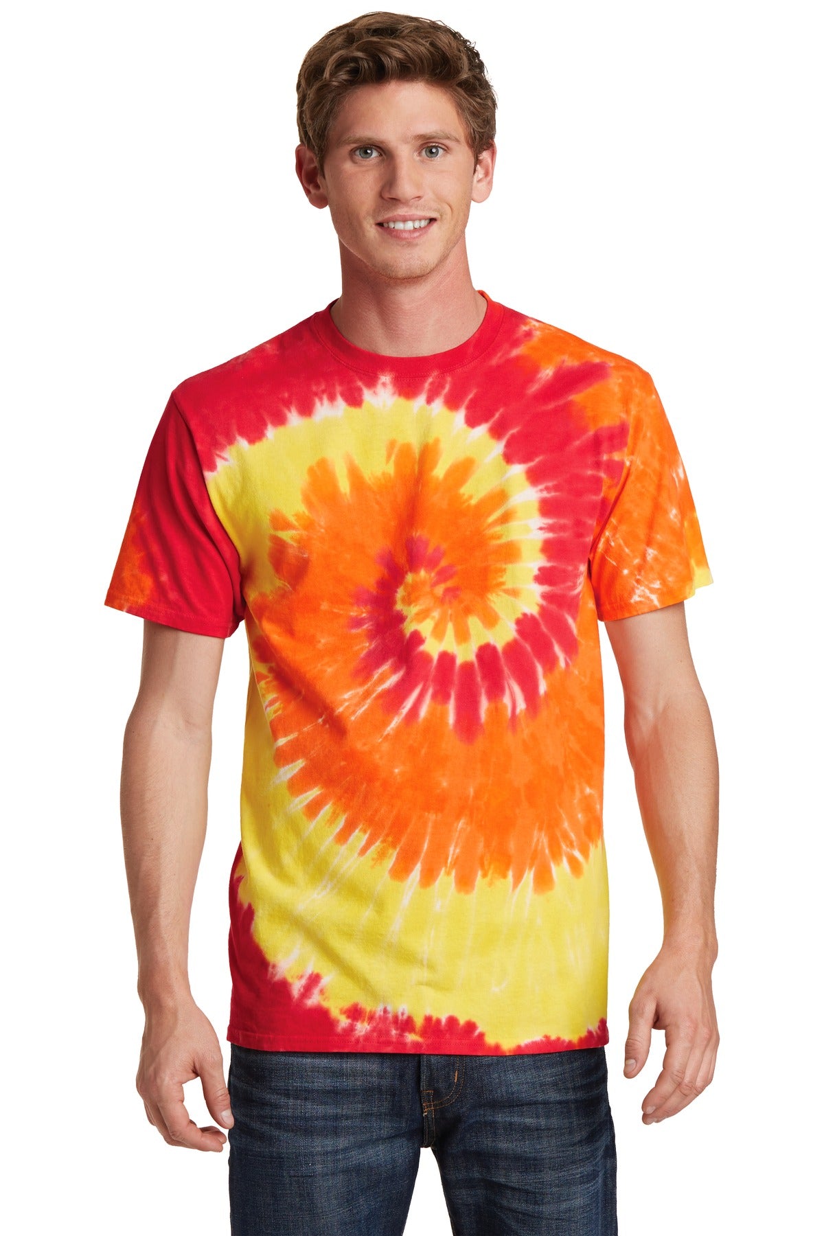 Port & Company Tie-Dye Tee. PC147 Blaze Rainbow