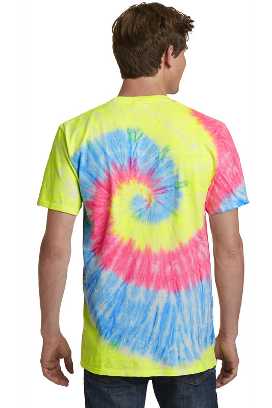 Port & Company Tie-Dye Tee. PC147 Neon Rainbow