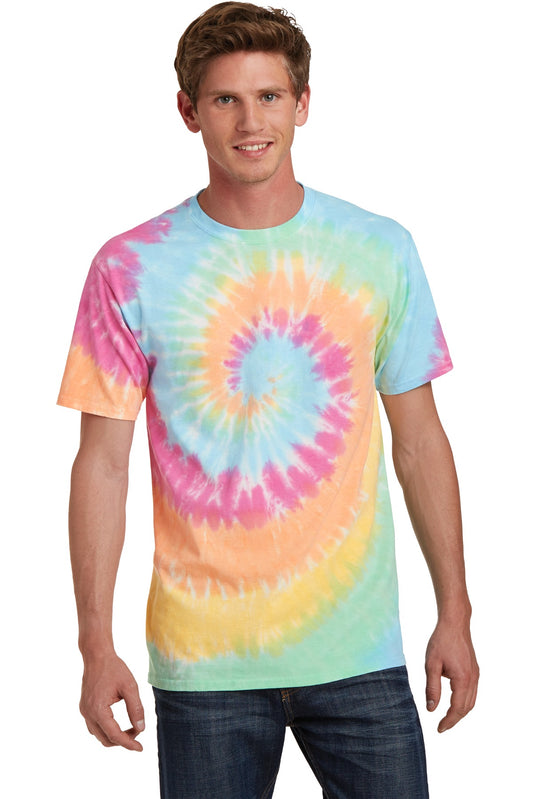 Port & Company Tie-Dye Tee. PC147 Pastel Rainbow