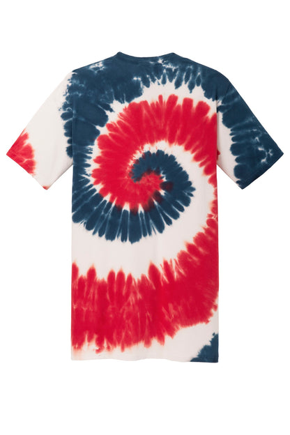 Port & Company Tie-Dye Tee. PC147 USA Rainbow