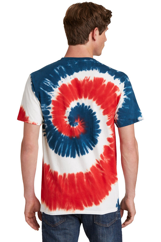 Port & Company Tie-Dye Tee. PC147 USA Rainbow